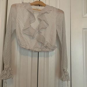 Polka Dot Ruffle Crop Top